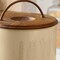 Grain Storage Barrel with Wooden Lid - Durable & Stylish Kitchen Canister-8.6X8.6X11"